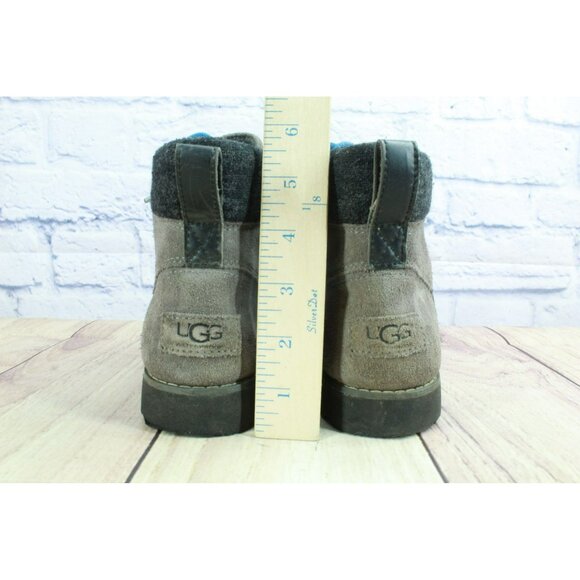 UGG Nice Clean Hilmar Lace-Up Boot Charcoal Suede Leather Waterproof Size 5 - Picture 6 of 10